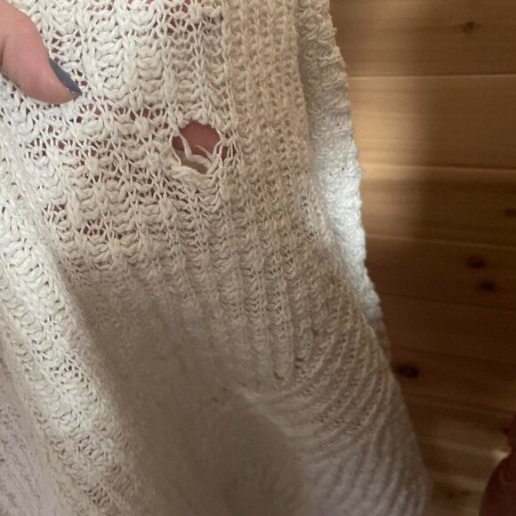 Anthropology White Cropped Knit Sweater - Picture 4 of 5